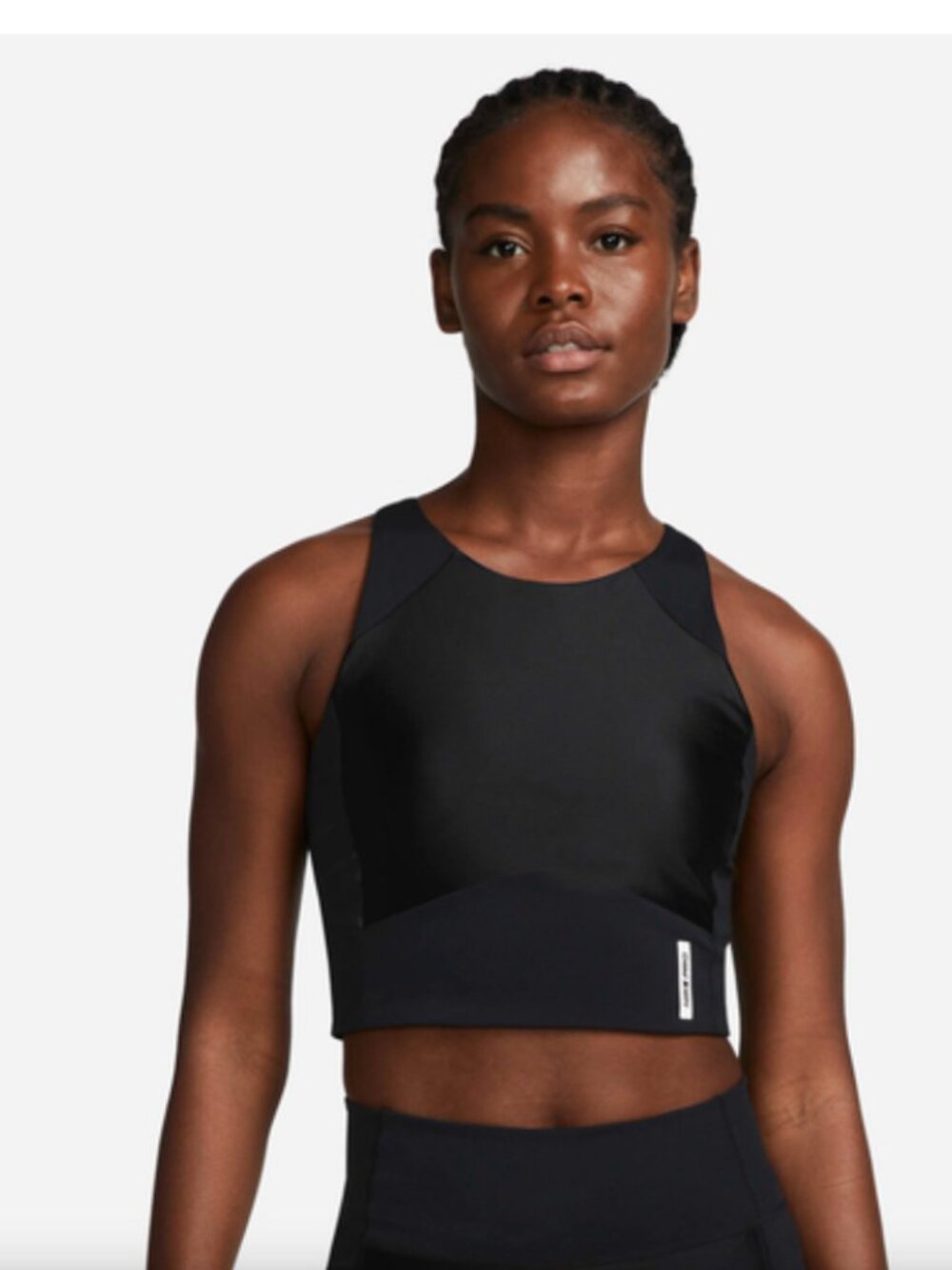 Nike Pro Dri-FIT Women's Crop Tank Top  Black/Photon Dust Racerback dx0221-010
